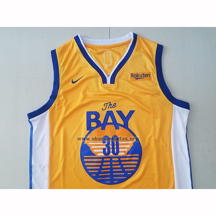 Camiseta Golden State Warriors Stephen Curry NO 30 Statement Oro
